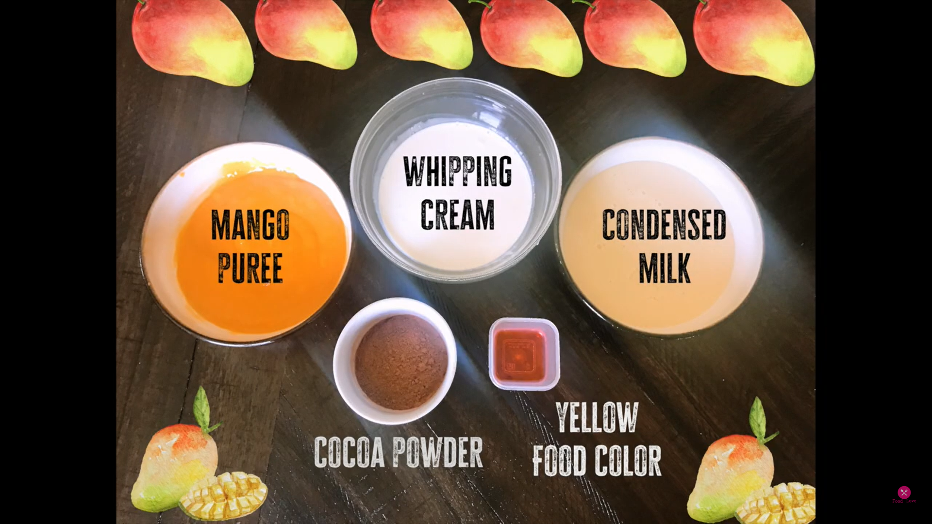 ingredients required for mango ice cream recipe