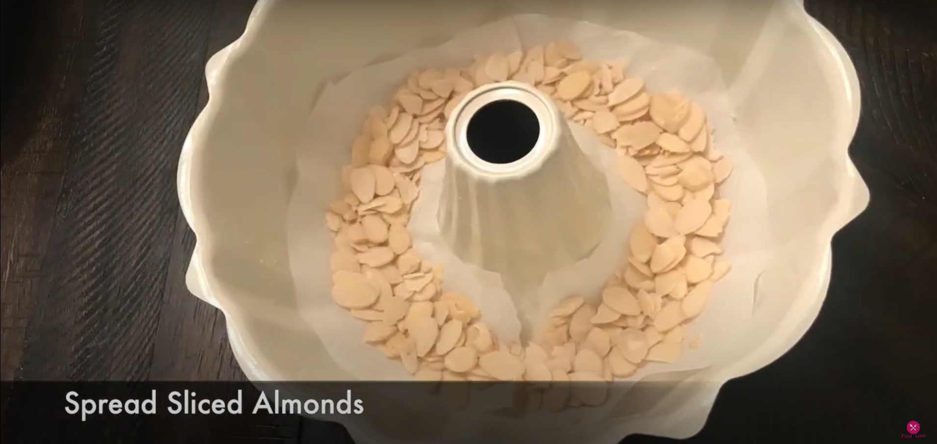 sliced almonds in a white pan