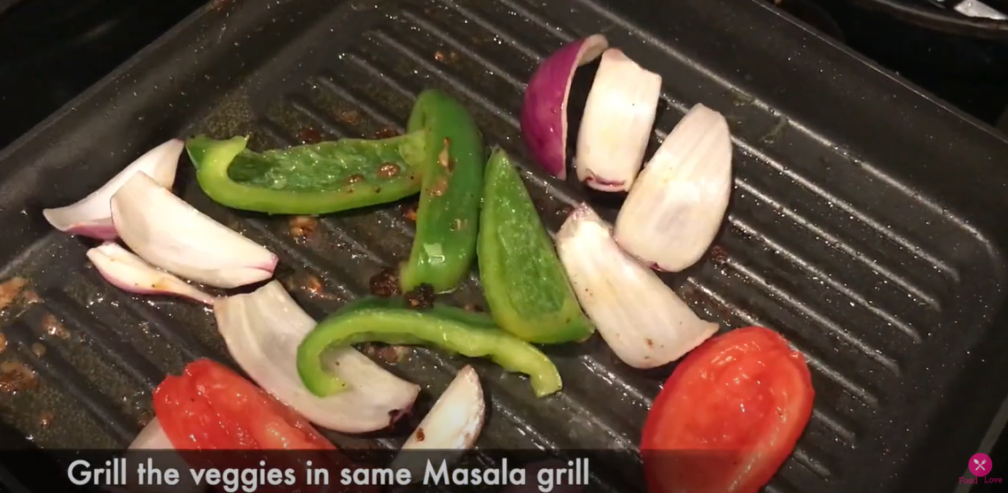 grilled veggies in the grill pan