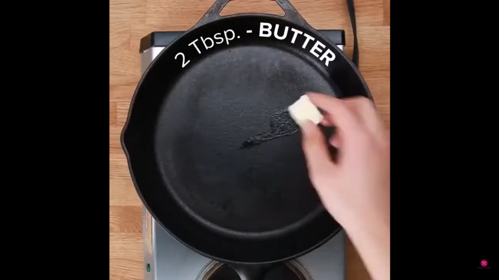 adding butter in a hot pan