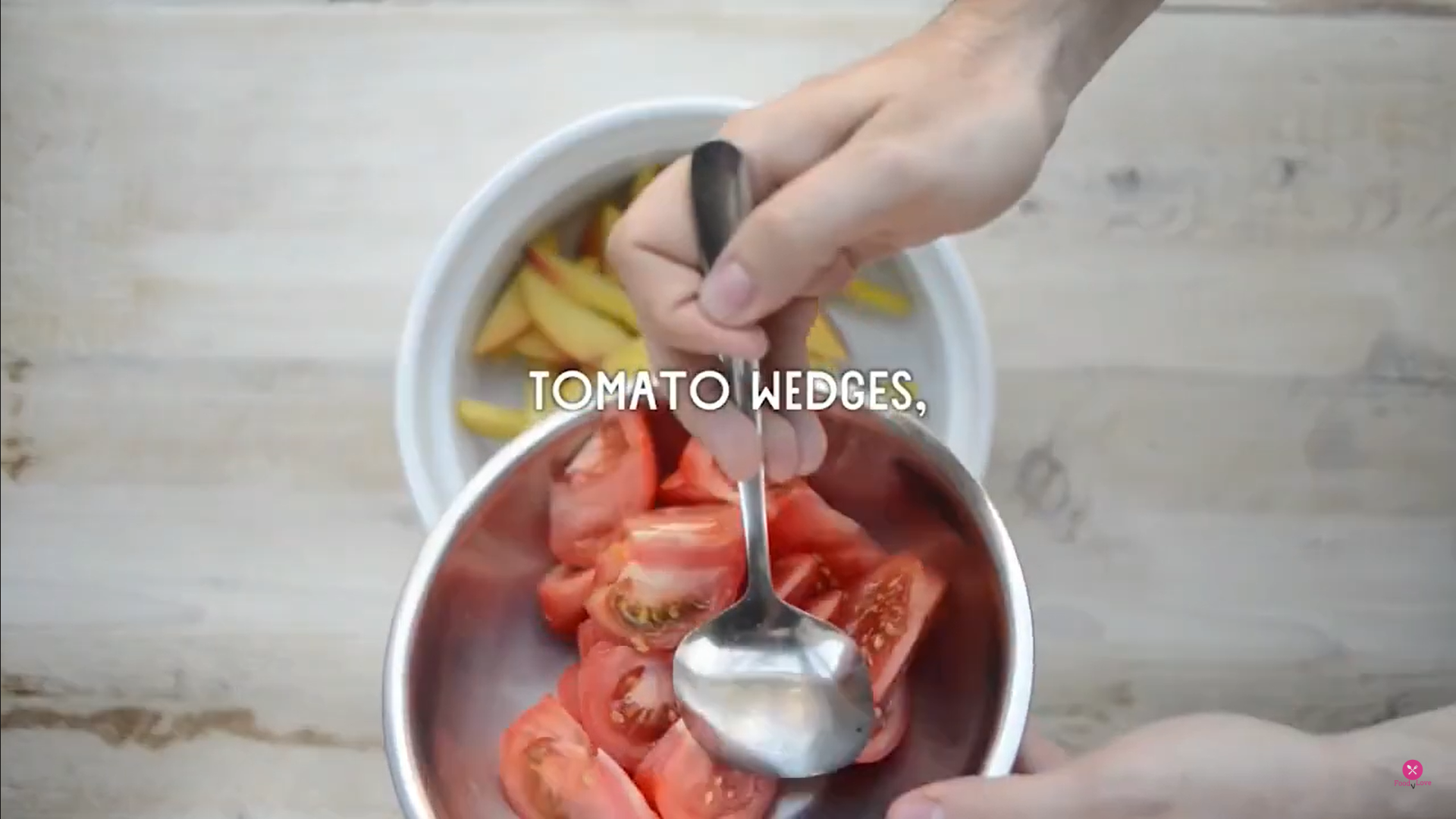 add tomatoes to the bowl