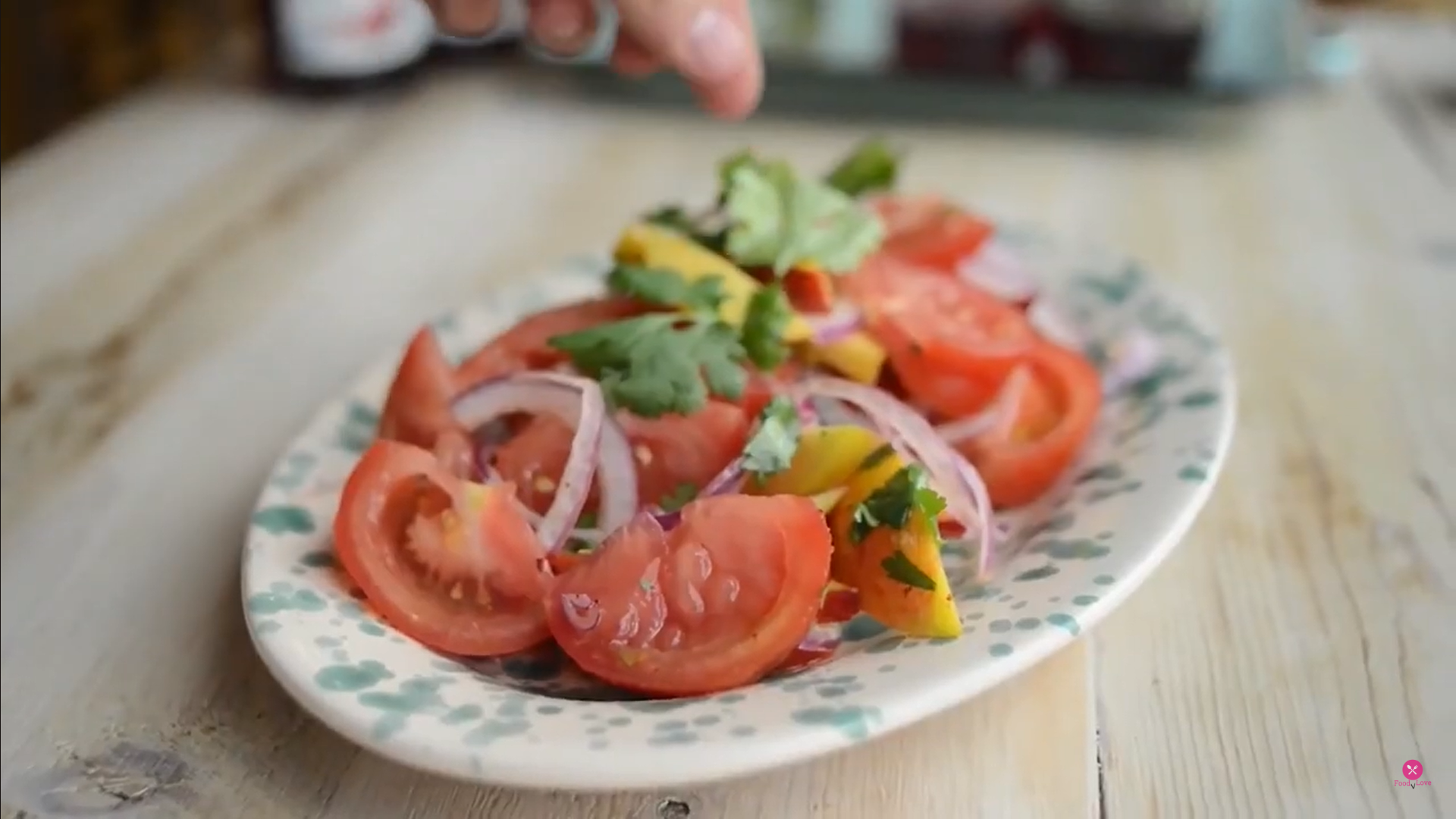 serve the peach salad in a dish