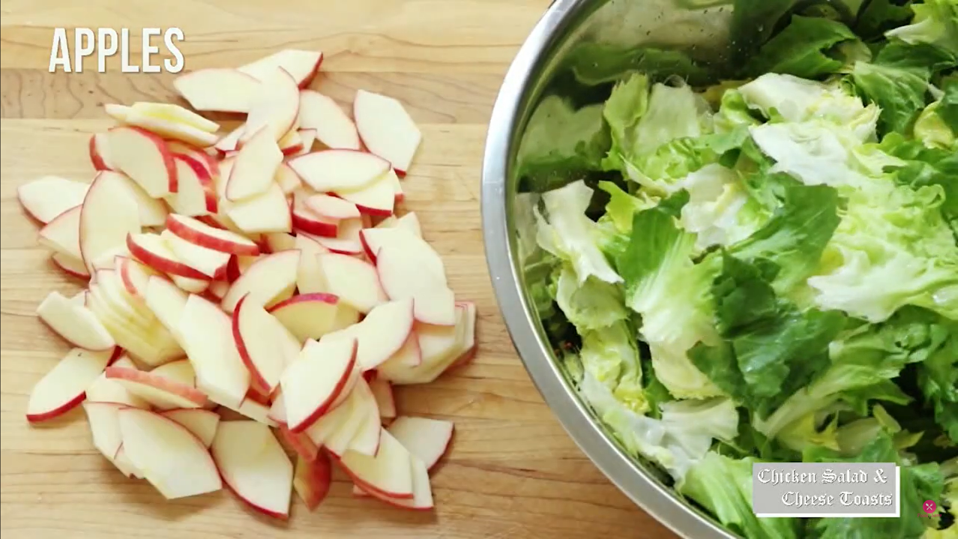 cutting apples for salad