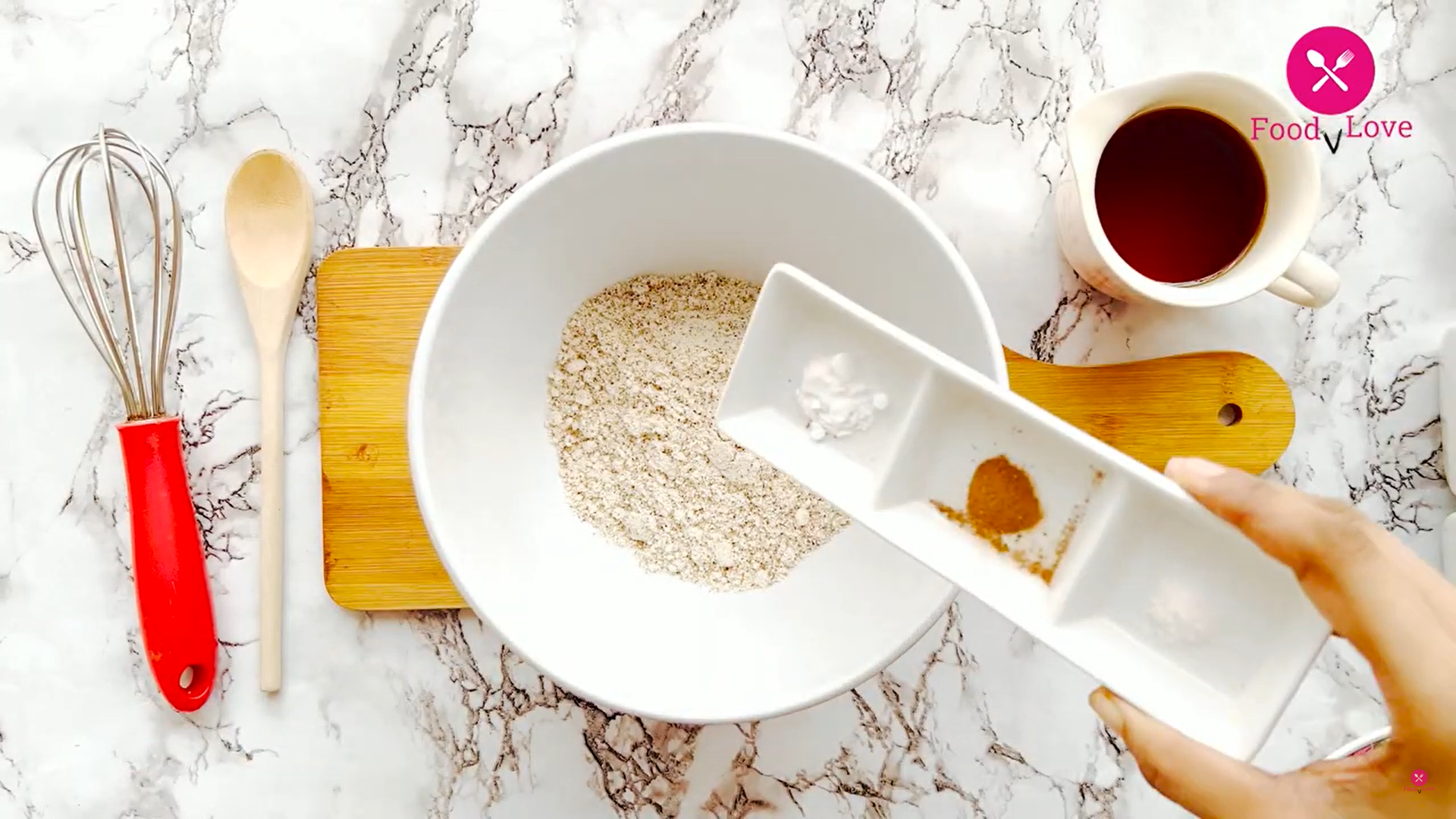 mixing dry ingredients in a bowl