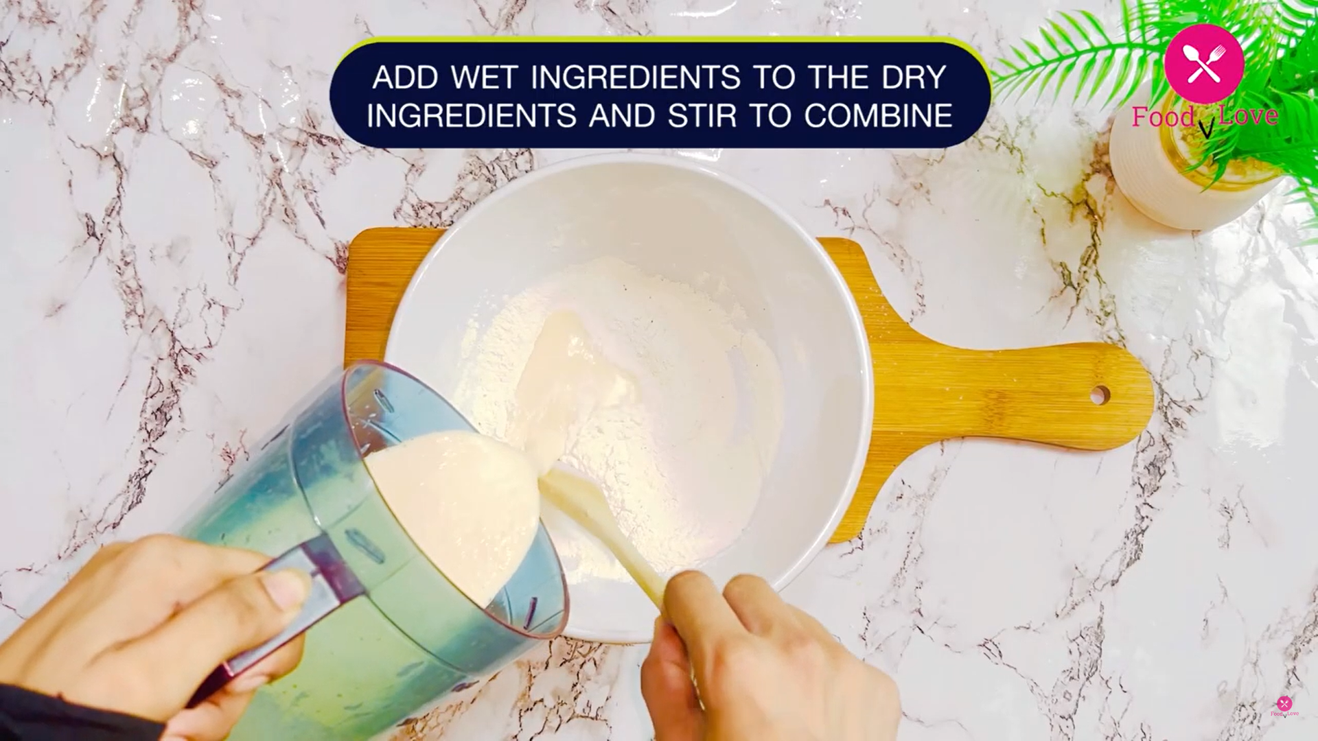 combining dry and wet ingredients