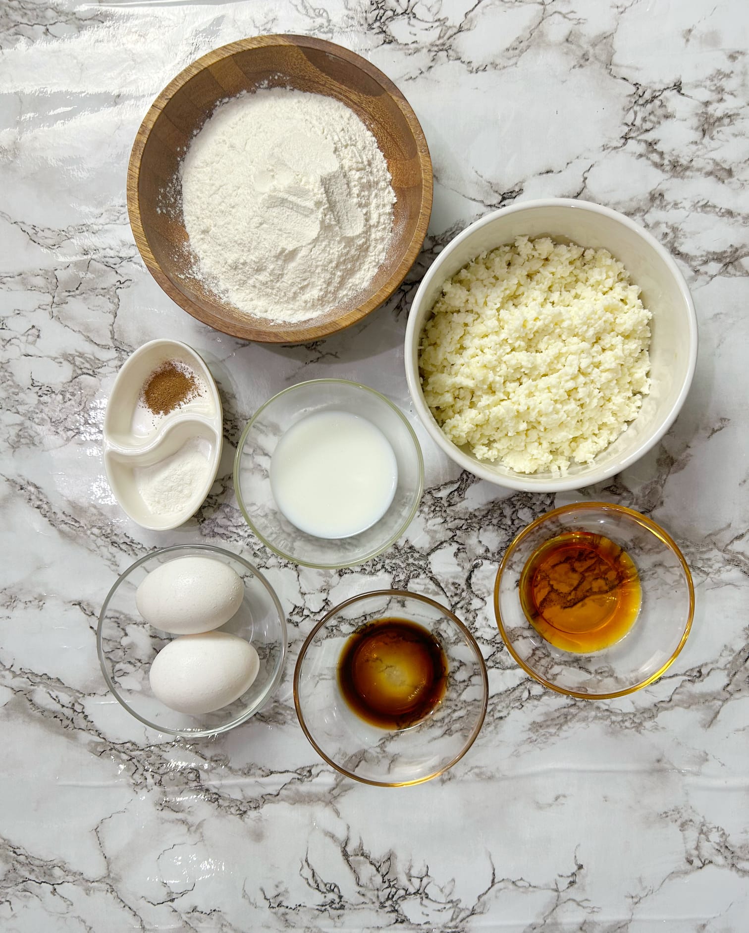 ingredients for cottage cheese pancakes