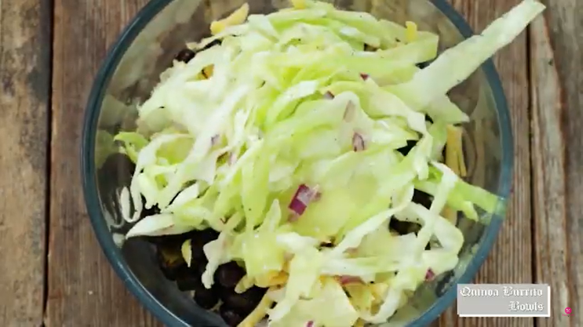 mixing all the ingredients in a bowl