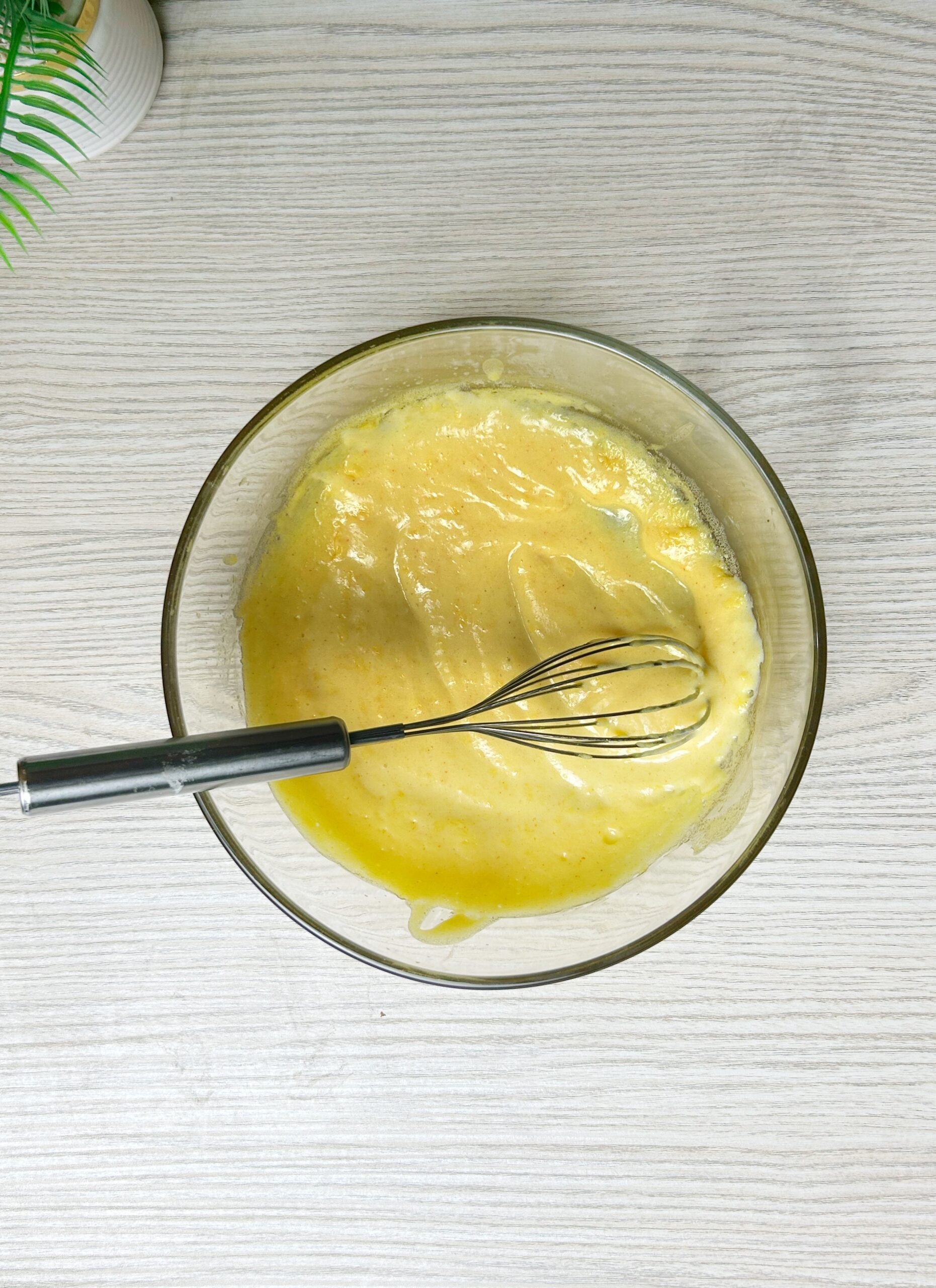 whisking eggs in a bowl