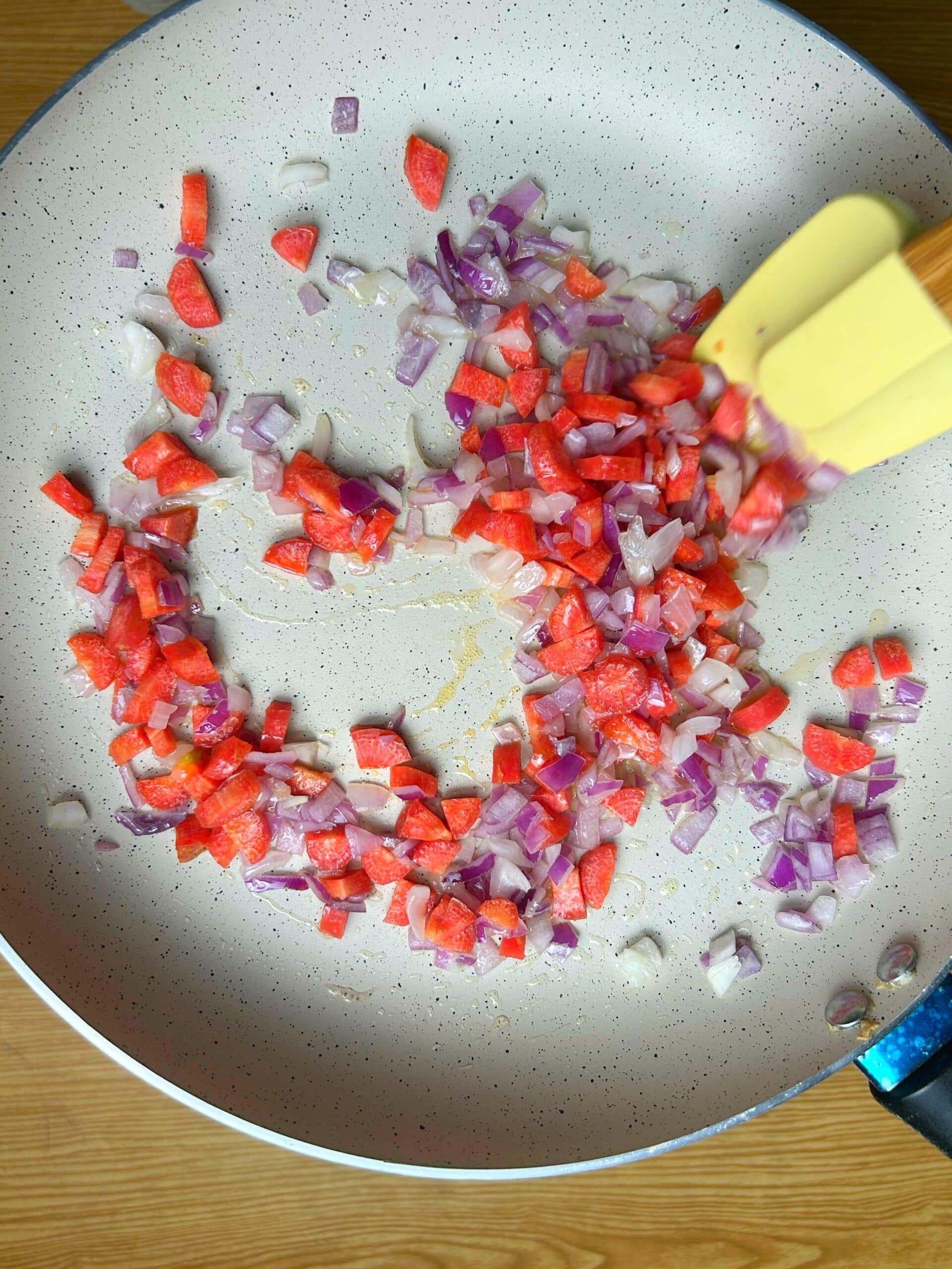 frying ingredients in the pan