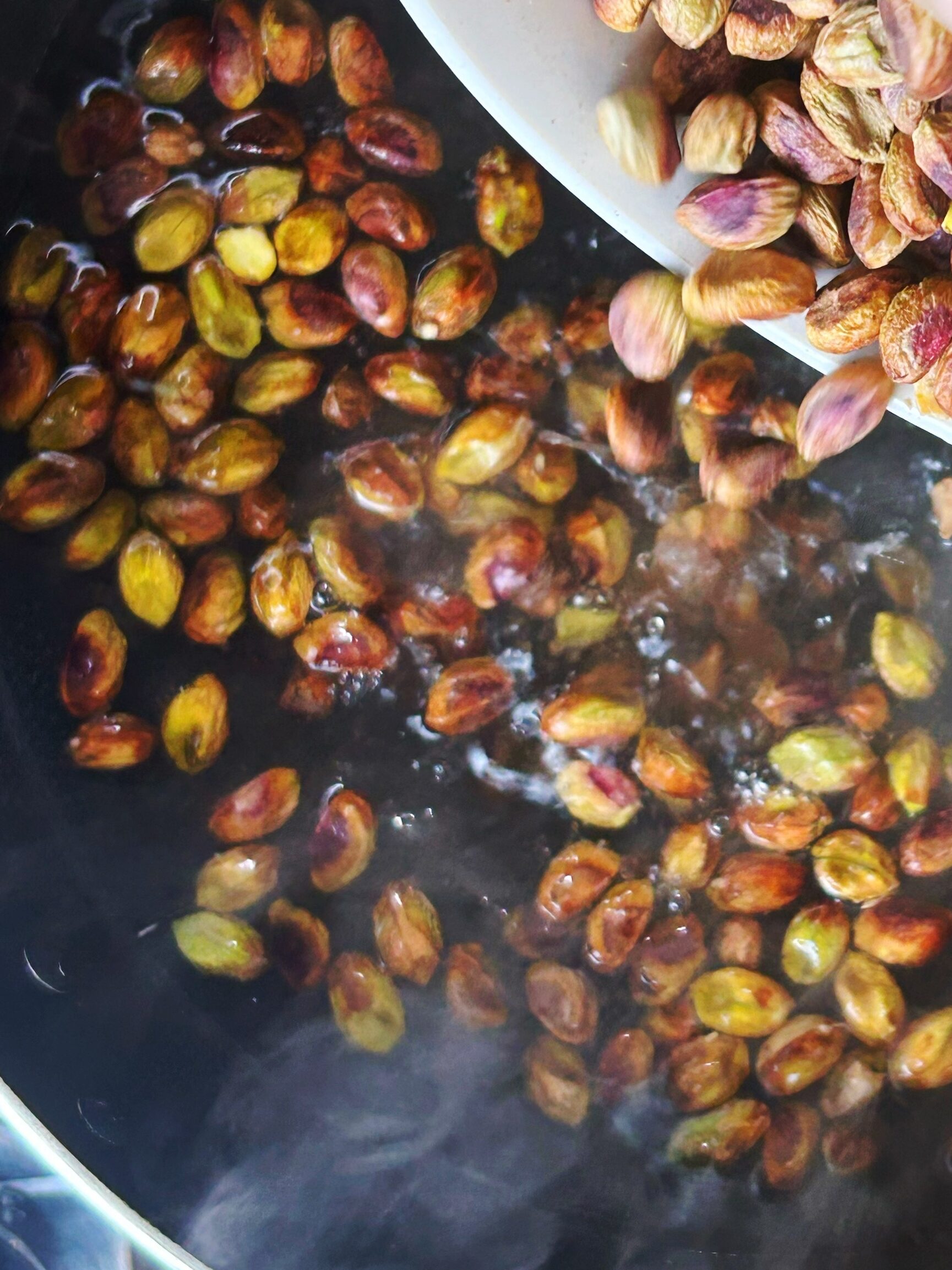 boiling pistachio for the cream